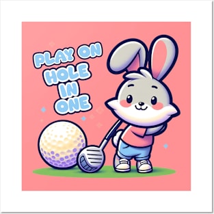 Rabbit golf player Posters and Art